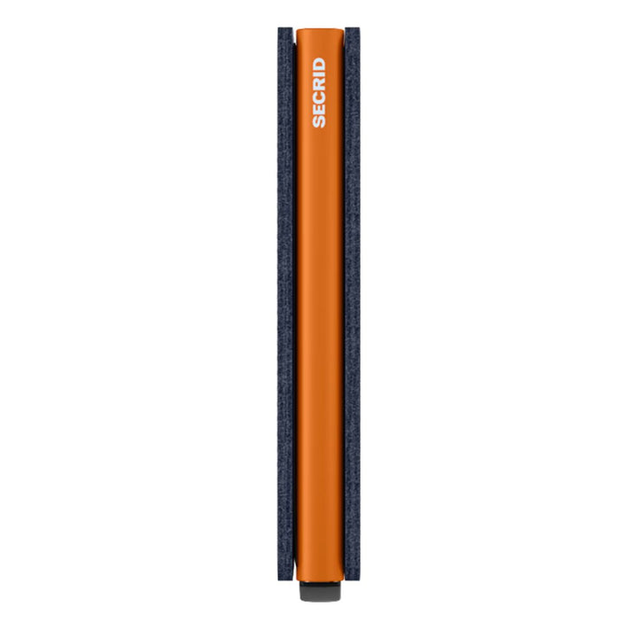 Zijkant van de Secrid Slimwallet navy-orange #kleur_navy-orange