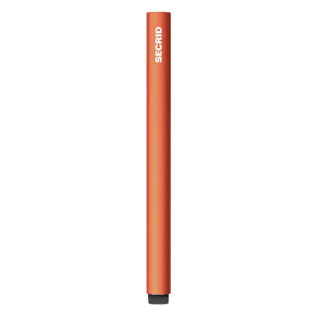 Zijkant van de Secrid Card protector in oranje #kleur_oranje