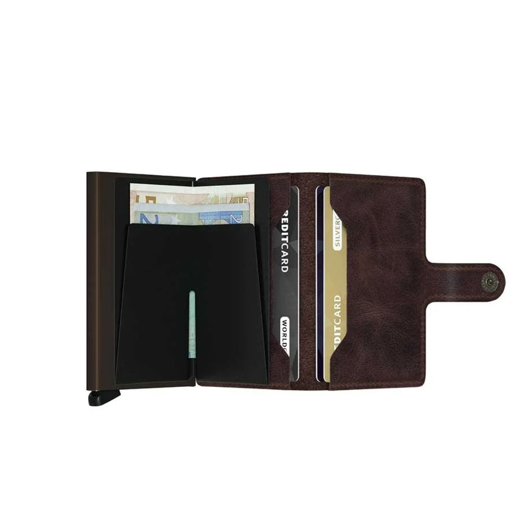 Binnenkant van de Secrid mini wallet choco #kleur_choco