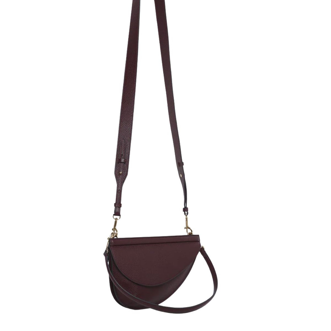 Voorzijde van de Smaak Amsterdam Jeanny crossbodytas Bordeau #kleur_bordeaux