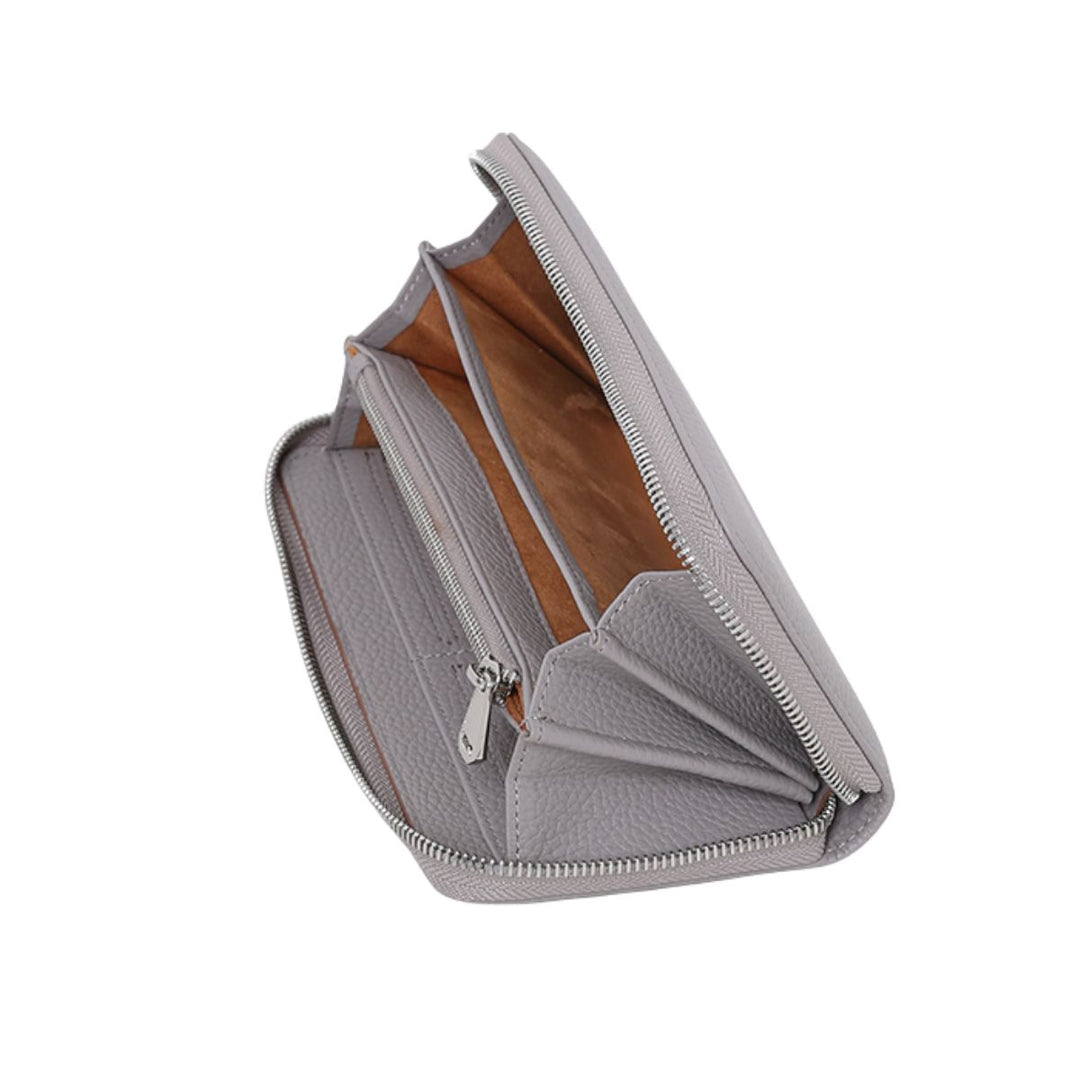 Binnenkant van de Smaak Amsterdam Luna Dames portemonnee taupe #kleur_taupe
