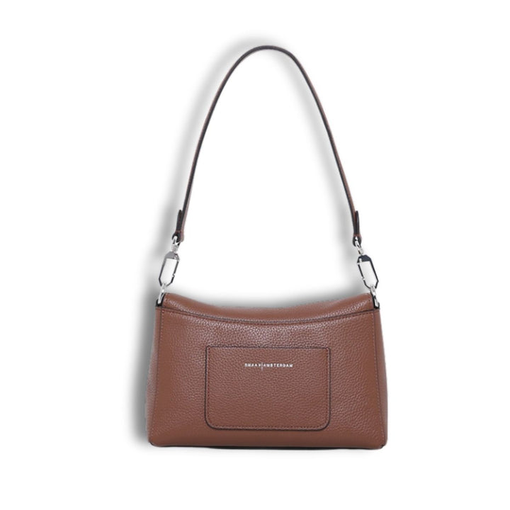 Achterkant van de Smaak Amsterdam Pippa schoudertas in camel #kleur_camel