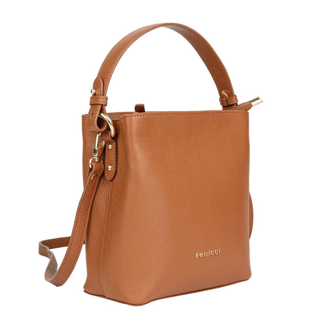 Voorzijde van de Calico Bellici handtas cognac #kleur_cognac