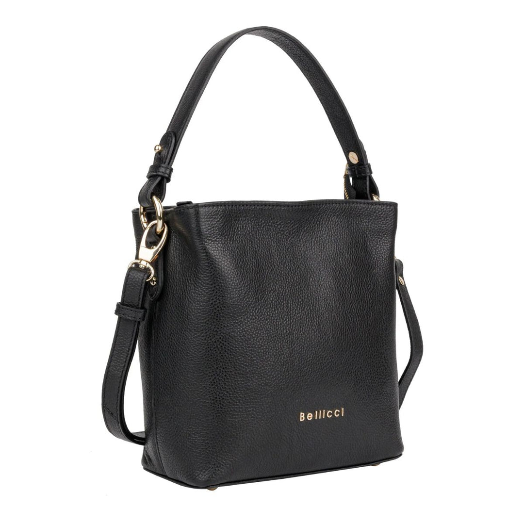 Voorzijde van de Calico Bellici handtas zwart #kleur_zwart