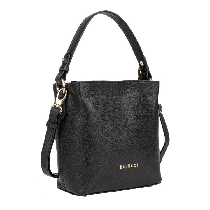 Voorzijde van de Calico Bellici handtas zwart #kleur_zwart