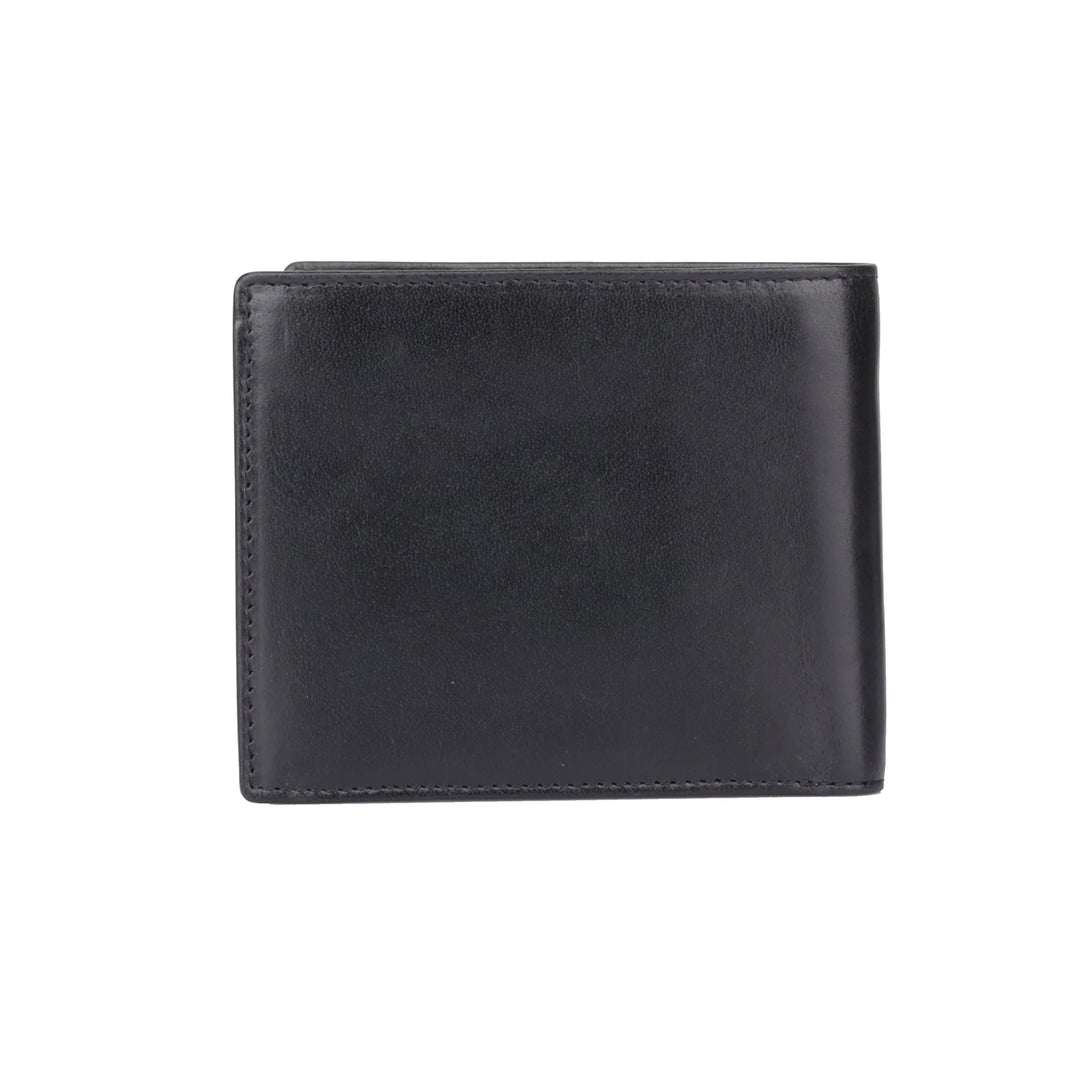 Achterkant van de Sparwell Noble Nolan leren portemonnee zwart #kleur_zwart