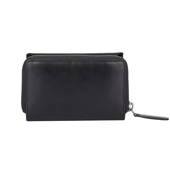 Achterkant van de Sparwell Nola dames portemonnee zwart #kleur_zwart