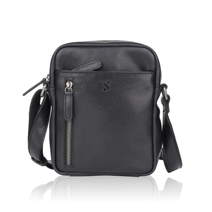 Voorkant van de Sparwell Savion Crossbodytas zwart #kleur_zwart