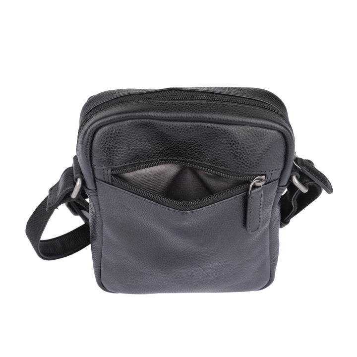 Achterkant van de Sparwell Savion Crossbodytas zwart #kleur_zwart