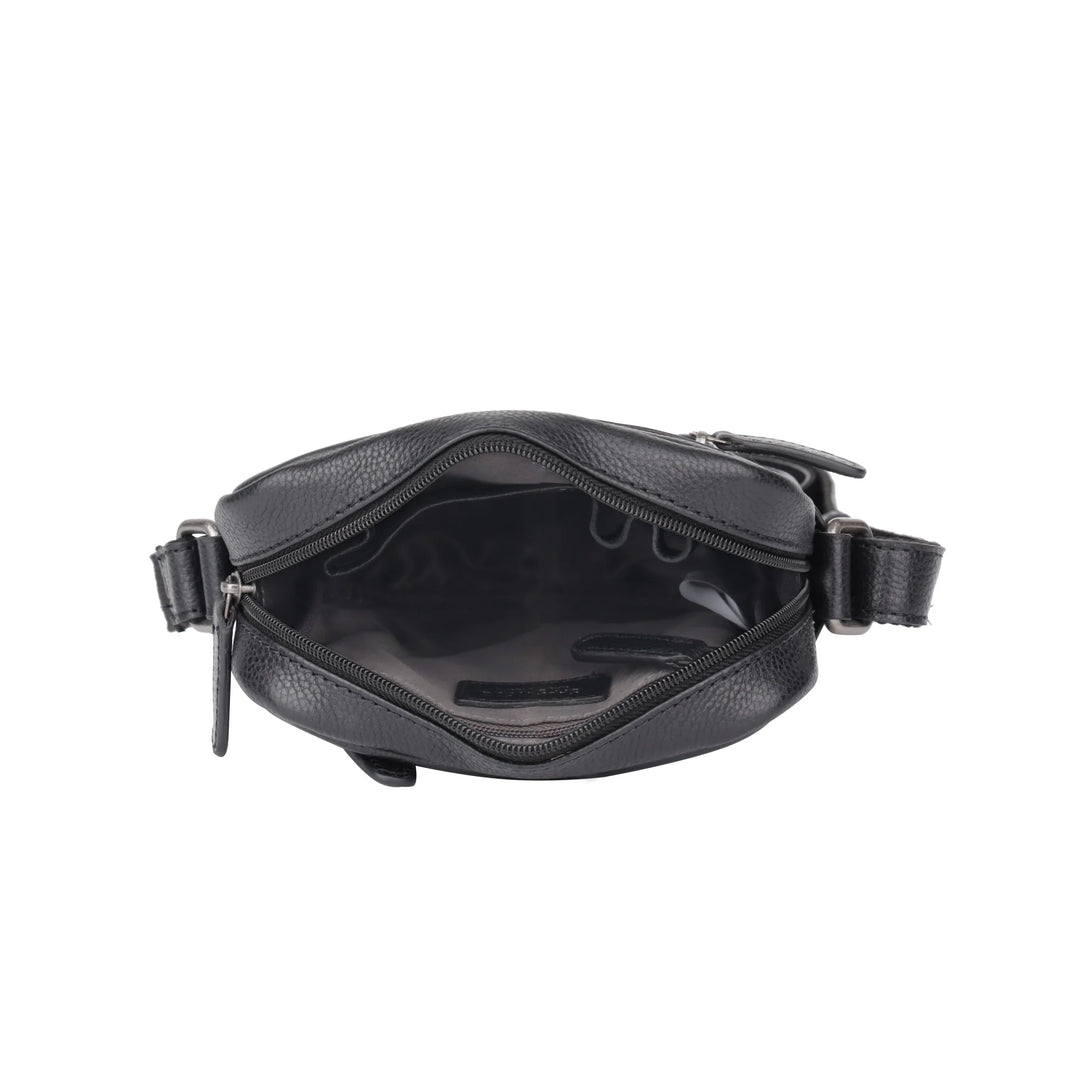 Binnenkant van de Sparwell Savion Crossbodytas zwart #kleur_zwart