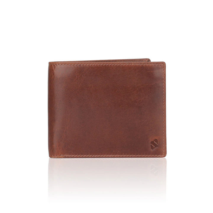 Voorkant van de Sparwell Noble Nolan leren portemonnee cognac #kleur_cognac