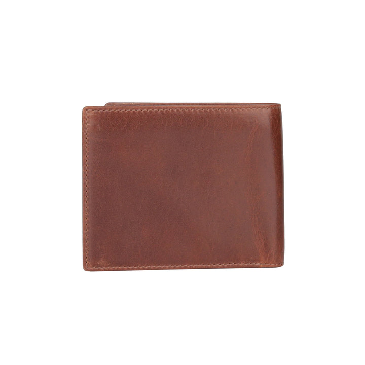 Achterkant van de Sparwell Noble Nolan leren portemonnee cognac #kleur_cognac