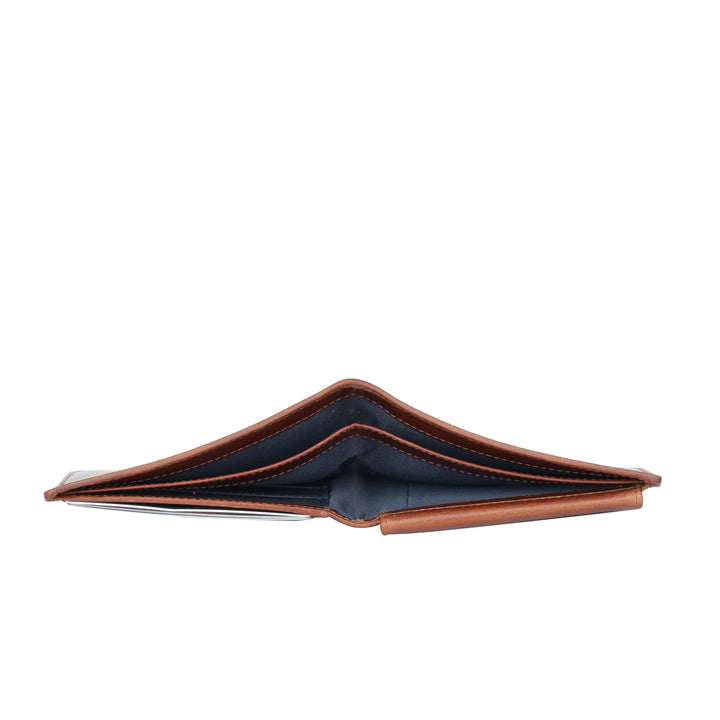 Bovenkant van de Sparwell Noble Nolan leren portemonnee cognac #kleur_cognac