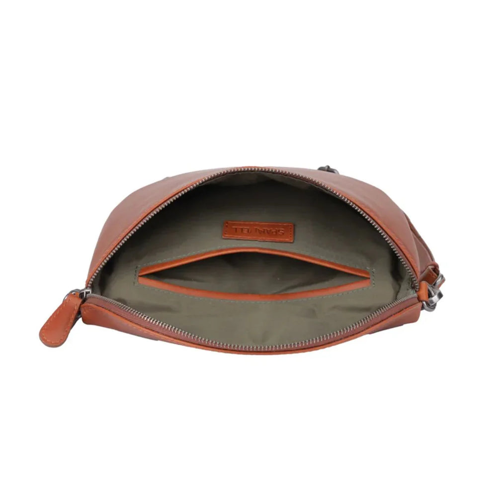Binnenkant Sparwell Kalyn crossbodytas cognac #kleur_cognac
