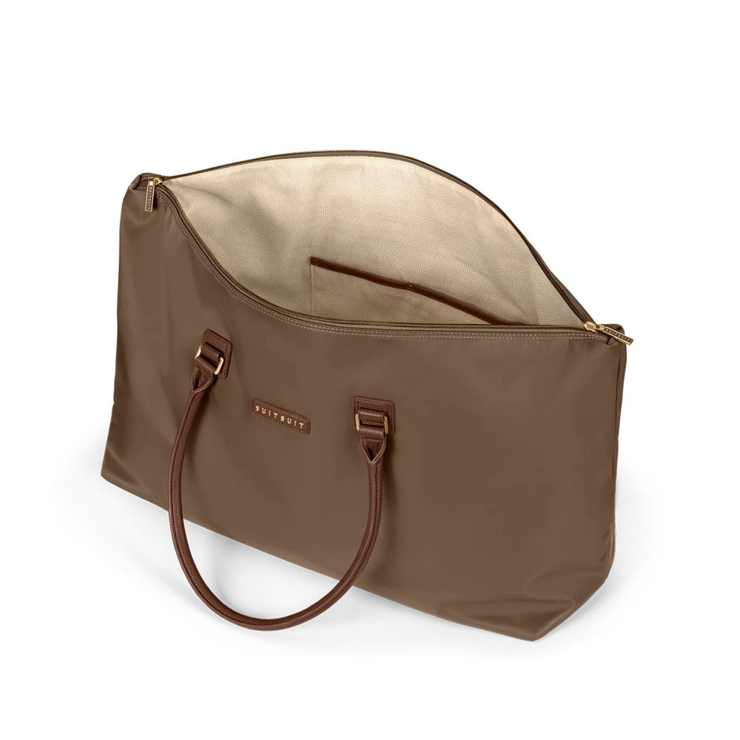 Binnenkant van de SuitSuit Fab Seventies Travel Tote Cocoa Brown #kleur_cocoa-brown
