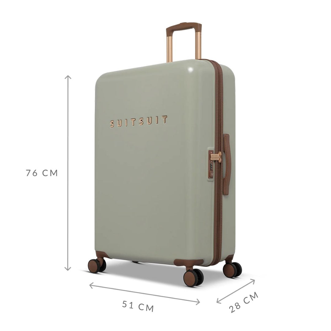 Zijkant met afmetingen van de SuitSuit Ruime bagage koffer 76 Sustained-Grey #kleur_sustained-grey