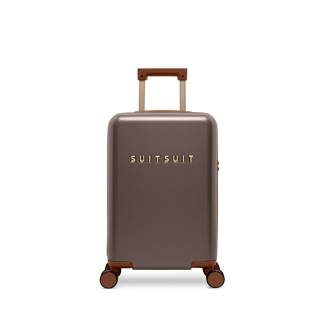 Voorkant van de SUITSUIT Serenity handbagage koffer in de kleur chocolade #kleur_chocolade
