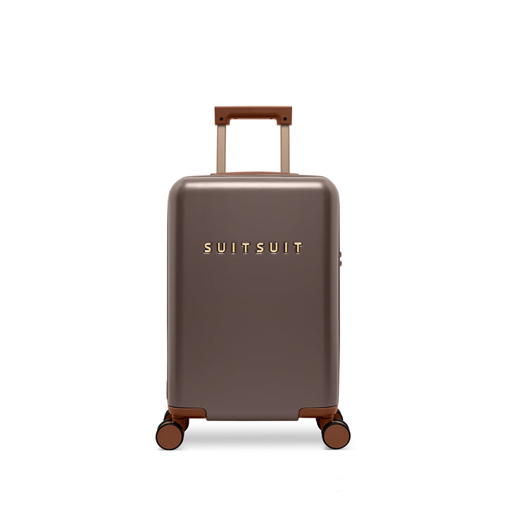 Voorkant van de SUITSUIT Serenity handbagage koffer in de kleur chocolade #kleur_chocolade