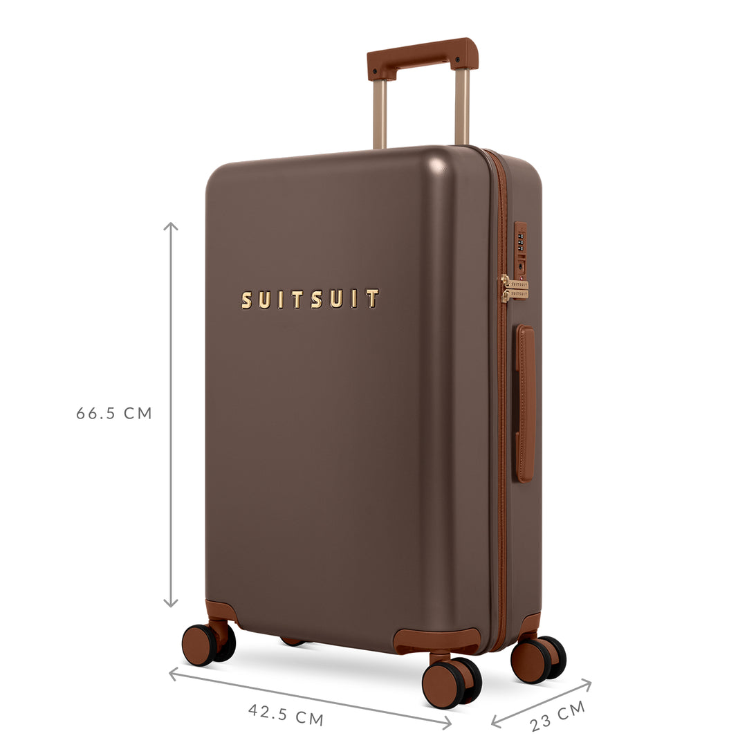 Afmetingen van de SUITSUIT Serenity middelmaat koffer 66 in chocolade #kleur_chocolade