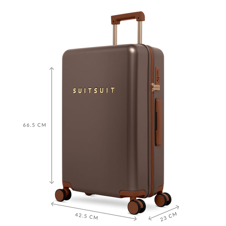 Afmetingen van de SUITSUIT Serenity middelmaat koffer 66 in chocolade #kleur_chocolade