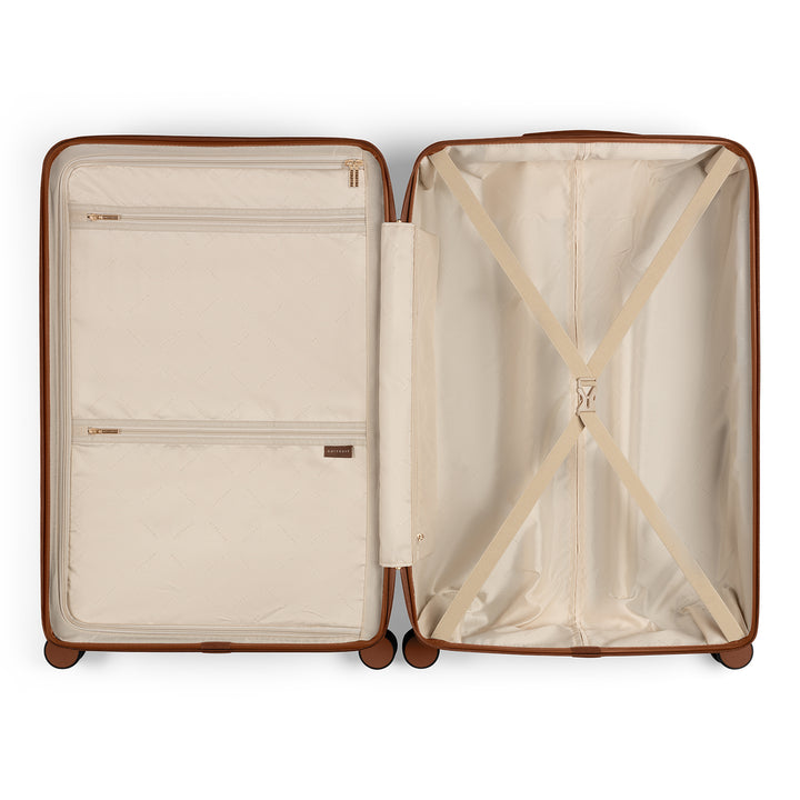 Binnenkant van de SUITSUIT Serenity middelmaat koffer 66 in caramel #kleur_caramel