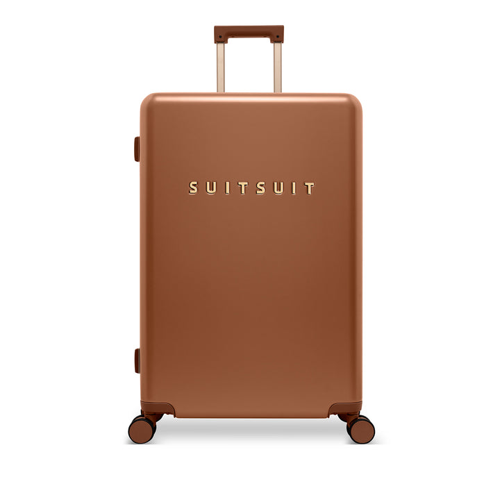 Voorkant van de grote 76 ruimbagage koffer uit de SUITSUIT Serenity collectie in caramel #kleur_caramel