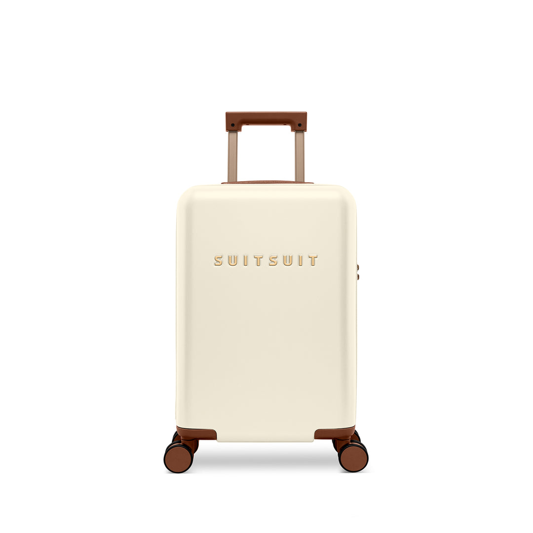 Voorkant van de SUITSUIT Serenity handbagage koffer in de kleur Whisper-white #kleur_whisper-white