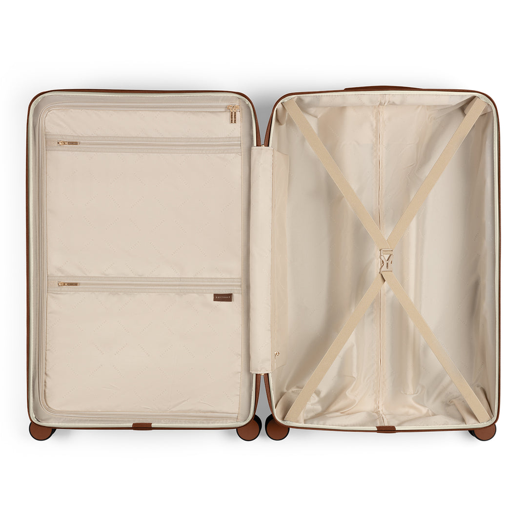 Binnenkant van de SUITSUIT Serenity middelmaat koffer 66 in whisper white #kleur_whisper-white
