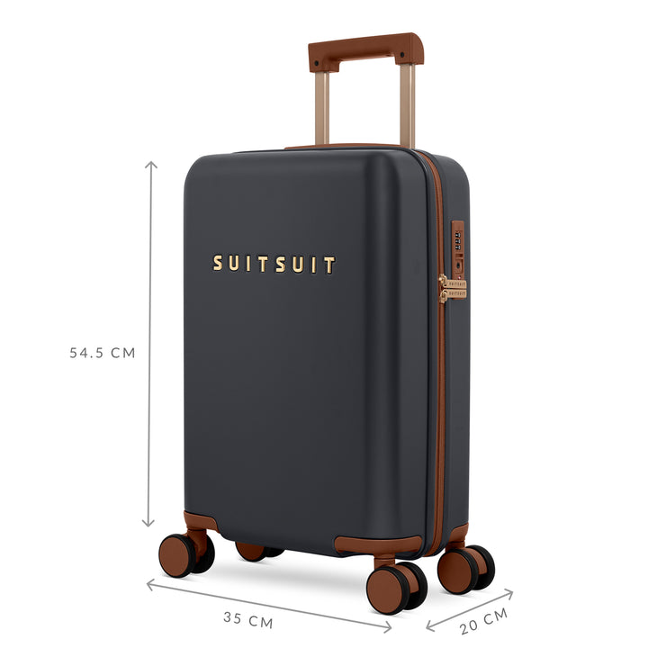 Afmetingen van de SUITSUIT Serenity handbagage koffer in de kleur black-olive #kleur_black-olive