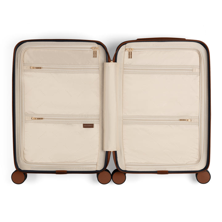 Binnenkant van de SUITSUIT Serenity handbagage koffer in de kleur black-olive #kleur_black-olive