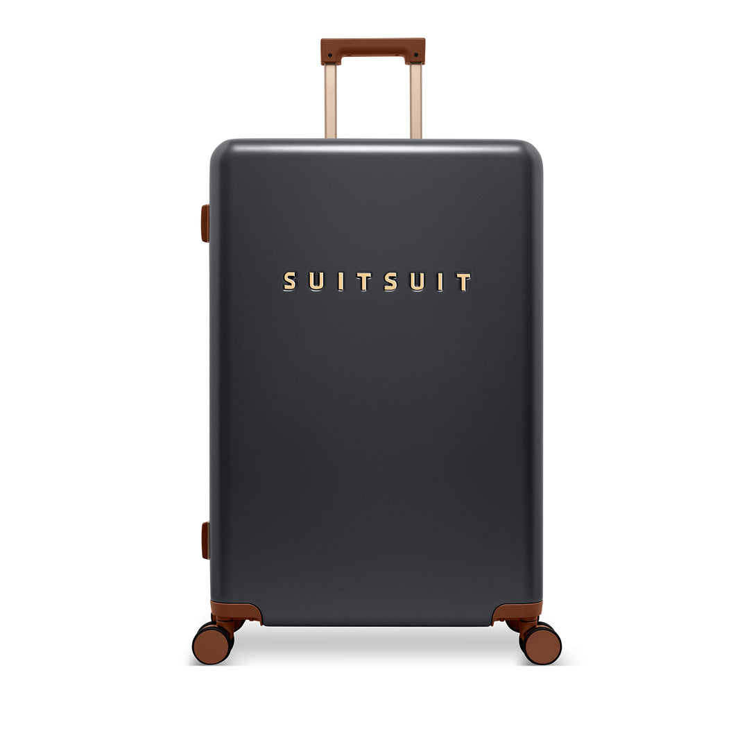 Voorkant van de grote 76 ruimbagage koffer uit de SUITSUIT Serenity collectie in black-olive #kleur_black-olive