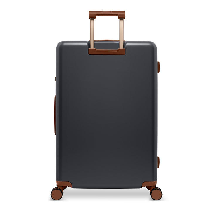 Achterkant van de grote 76 ruimbagage koffer uit de SUITSUIT Serenity collectie in black-olive #kleur_black-olive
