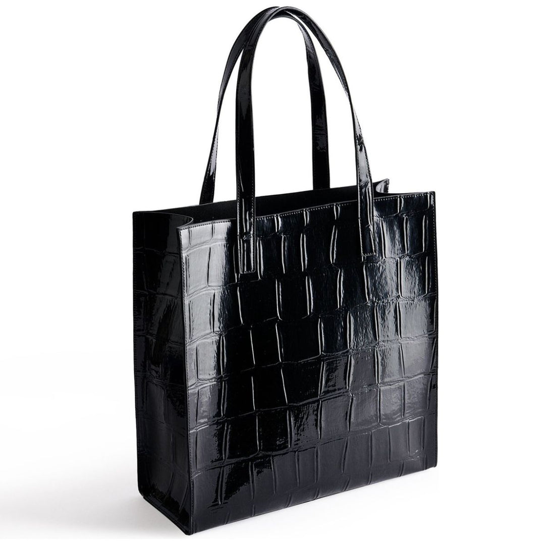 Achterkant van de Ted Baker Crinkon Large shopper croco-black #kleur_croco-black