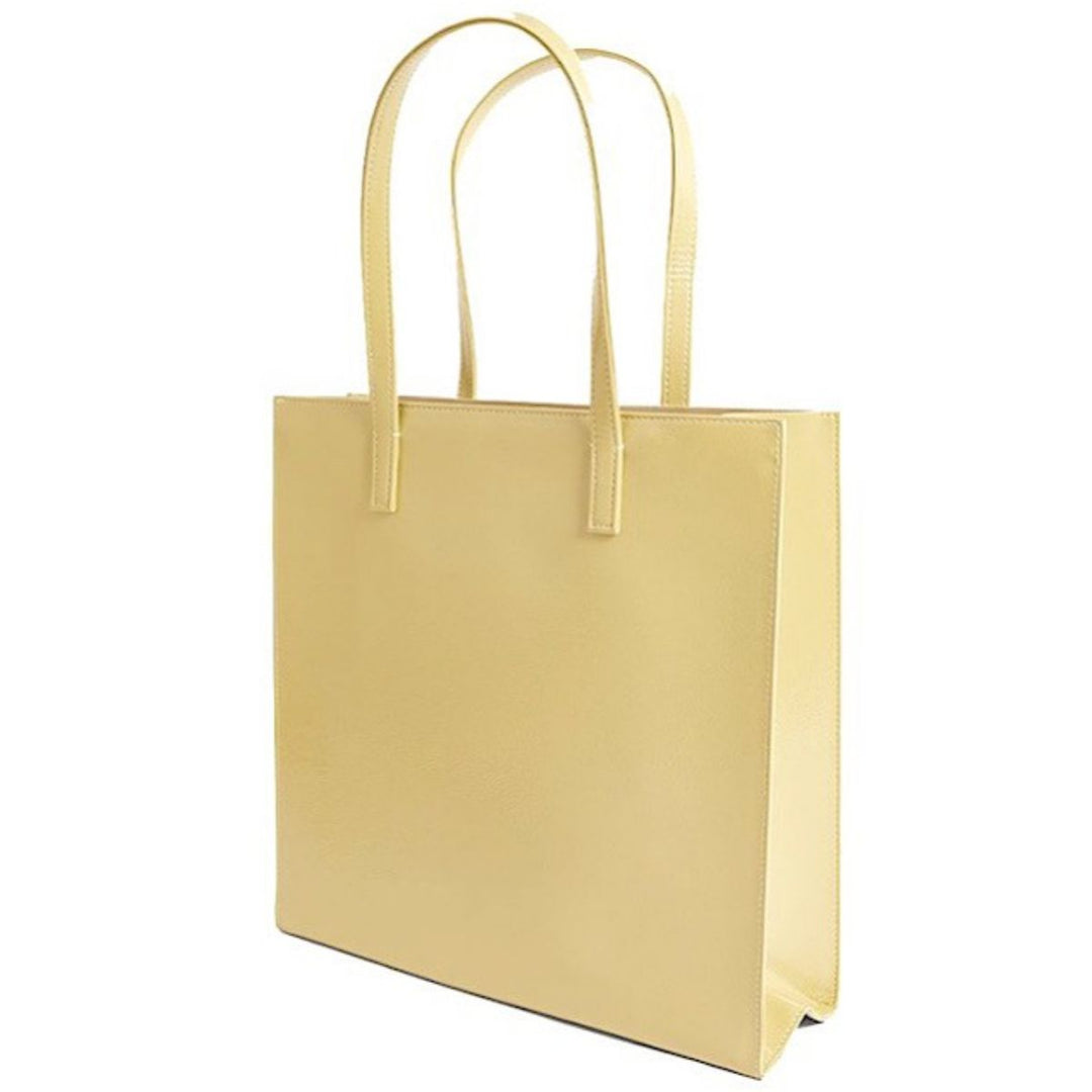 Achterkant van de Ted Baker Crinkon shopper geel #kleur_geel