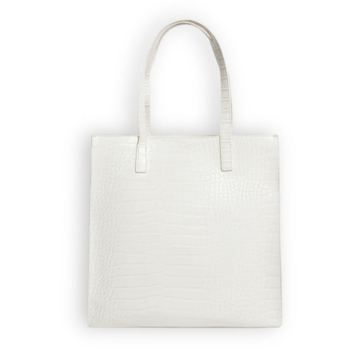 Voorkant van de Ted Baker Crinkon shopper croco ivory #kleur_croco-ivory