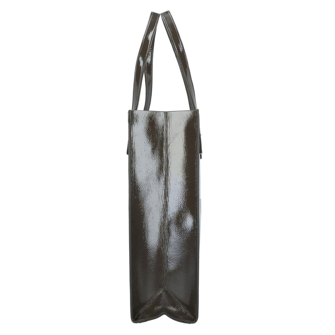 Zijkant Ted Baker Croccon shopper olijf #kleur_olijf