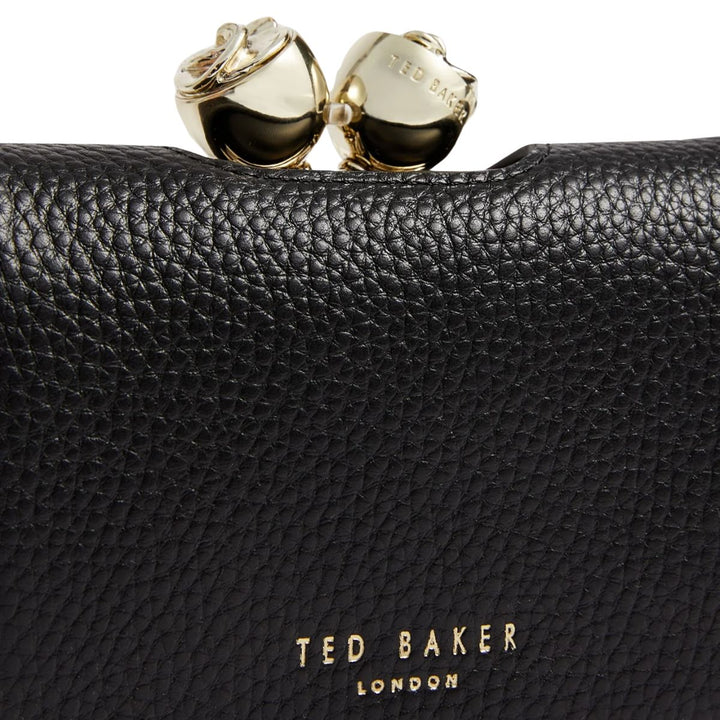 Details van het leer van de Ted Baker Roose dames portemonnee Zwart #kleur_zwart