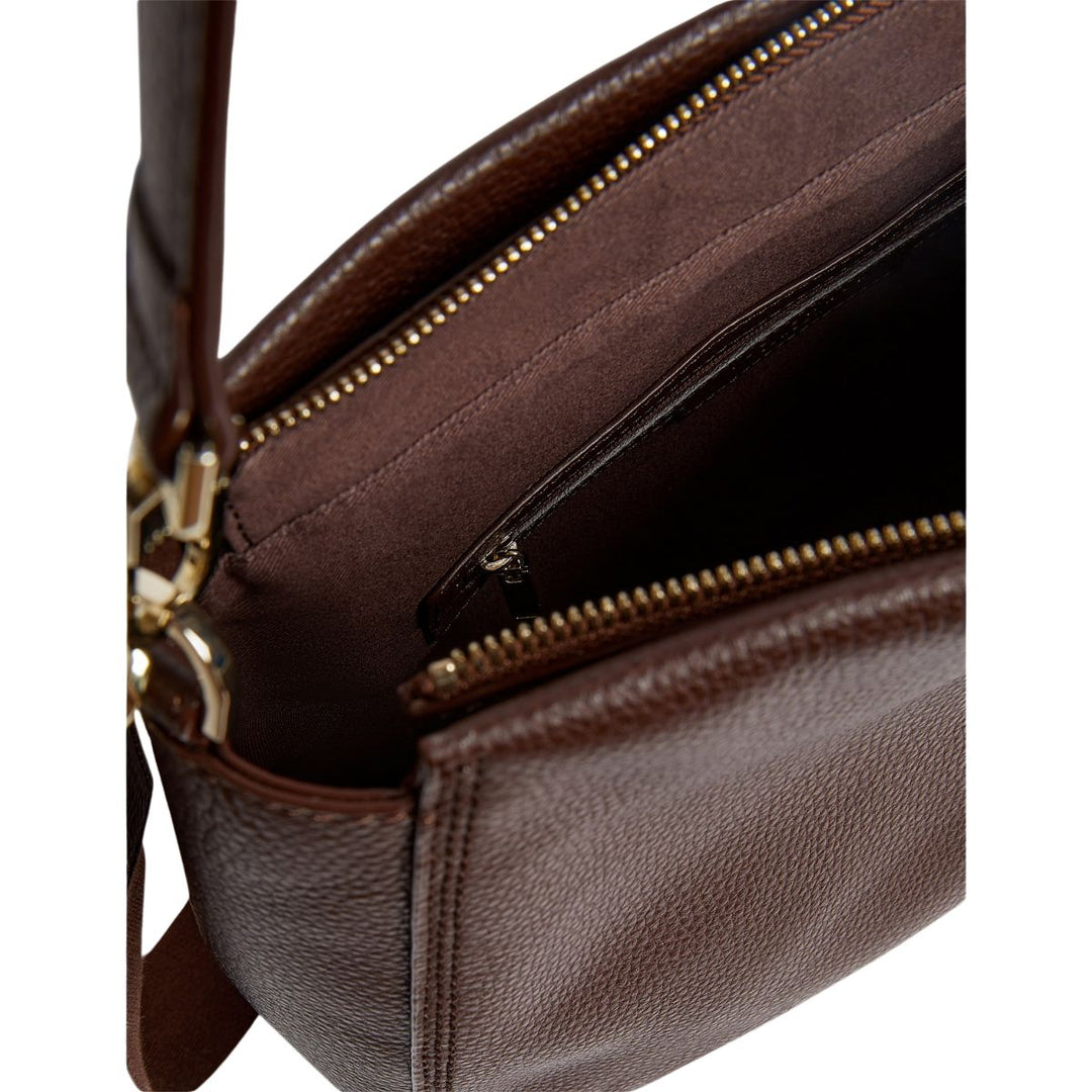 Binnenkant van de Ted Baker Willda branded webbing hobo donkerbruin #kleur_donkerbruin
