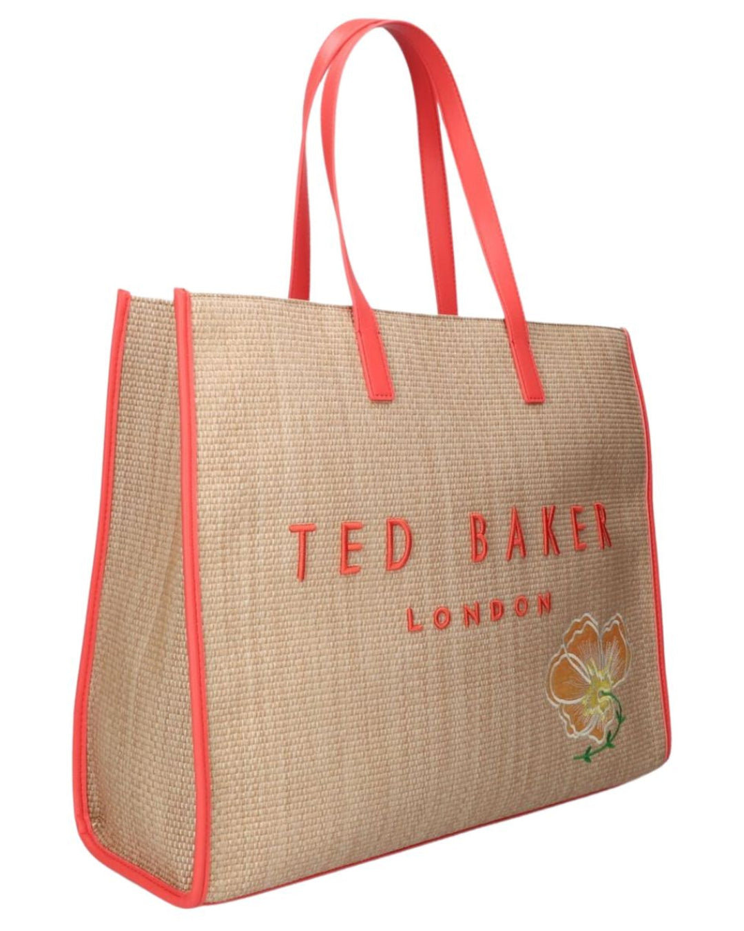 Voorzijde van de Ted Baker Icon Pallmer grote tote oranje #kleur_oranje