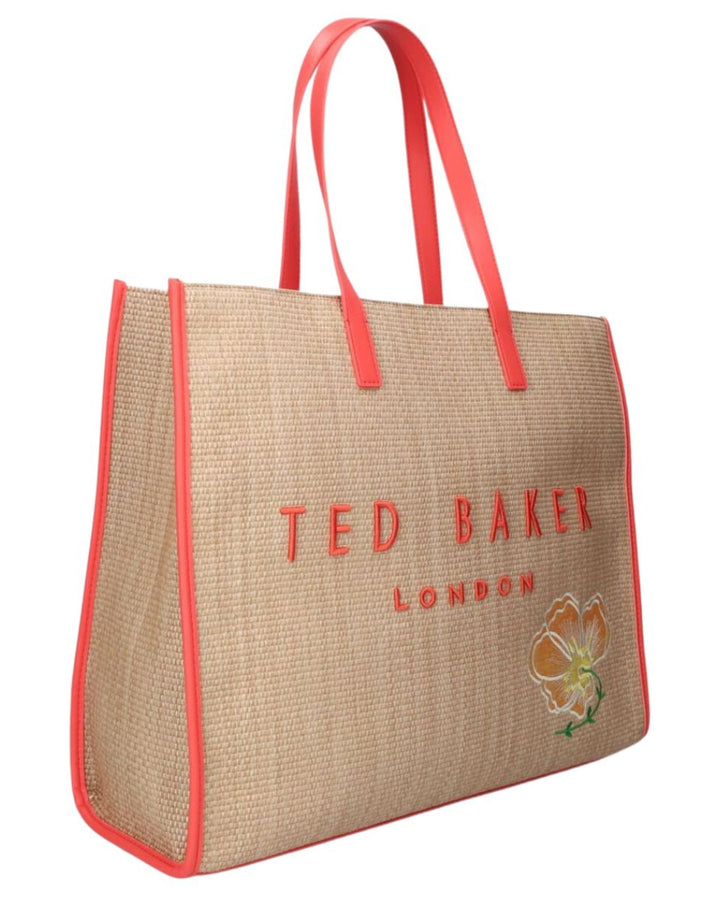 Voorzijde van de Ted Baker Icon Pallmer grote tote oranje #kleur_oranje
