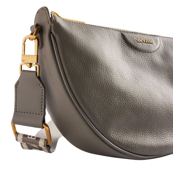 Voorzijde Ted Baker _Essina Leren schoudertas grijs #kleur_grijs