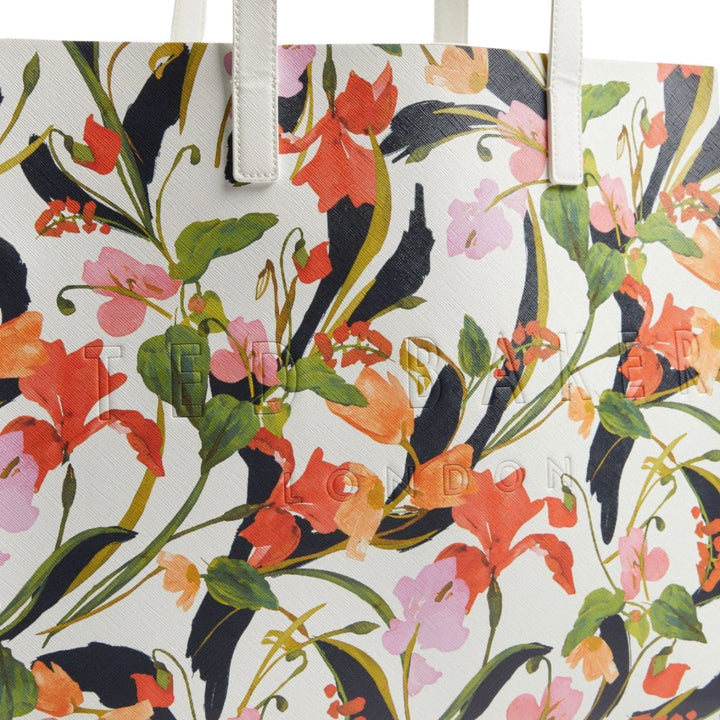 Details van het materiaal van de Ted Baker crinkon extra large shopper floral-printed #kleur_floral-printed