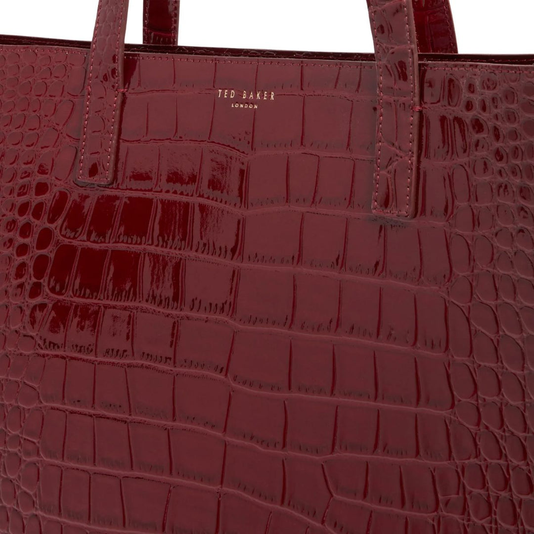 Details van het materiaal van de Ted Baker crinkon extra large shopper wine #kleur_wine