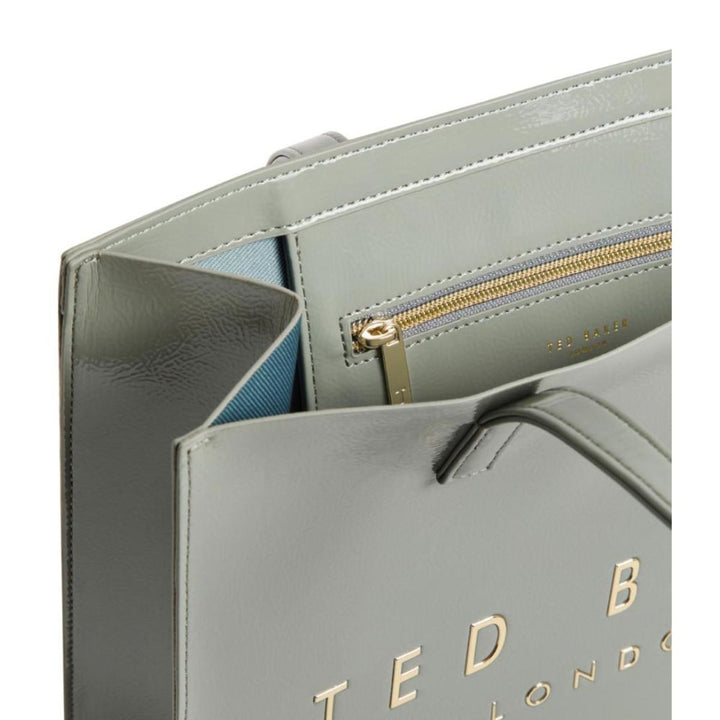 Binnenkant van de Ted Baker crinkon large shopper grijs #kleur_grijs