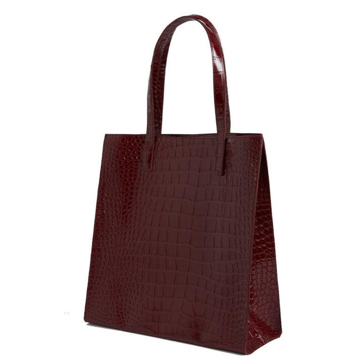 Achterkant van de Ted Baker Crinkon large shopper wine #kleur_wine