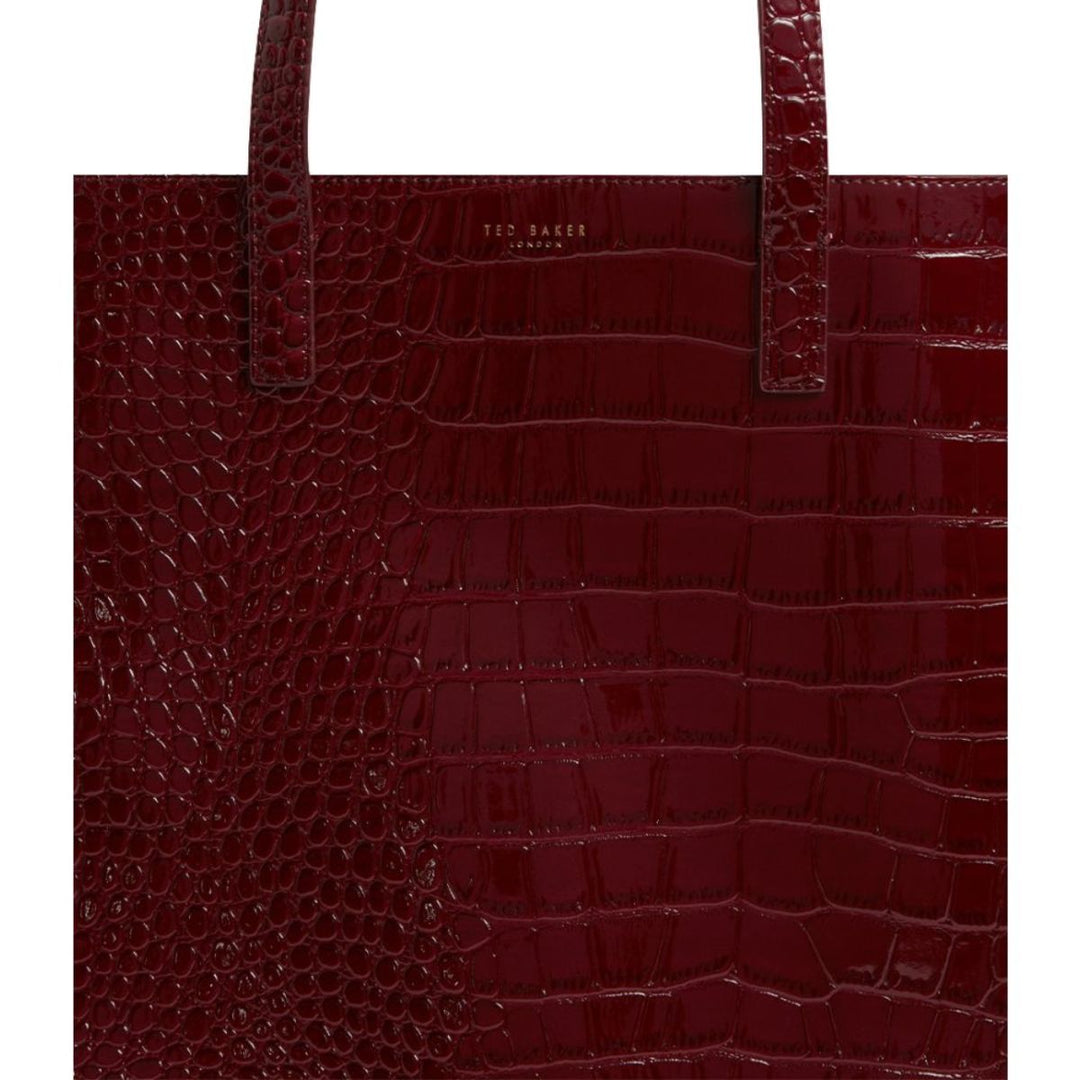 Details van de voorkant van de Ted Baker Crinkon large shopper wine #kleur_wine