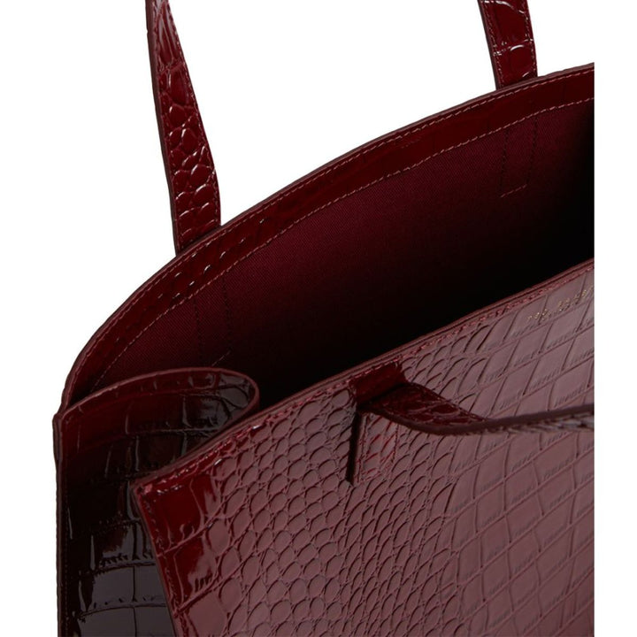 Binnenkant van de Ted Baker Crinkon large shopper wine #kleur_wine