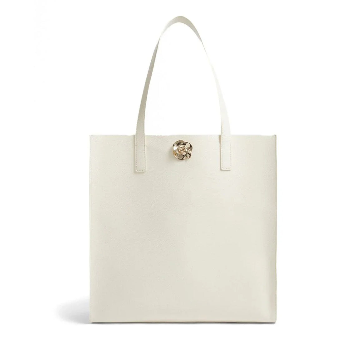 Voorkant van de Ted Baker Crinkon shopper in ivory #kleur_ivory