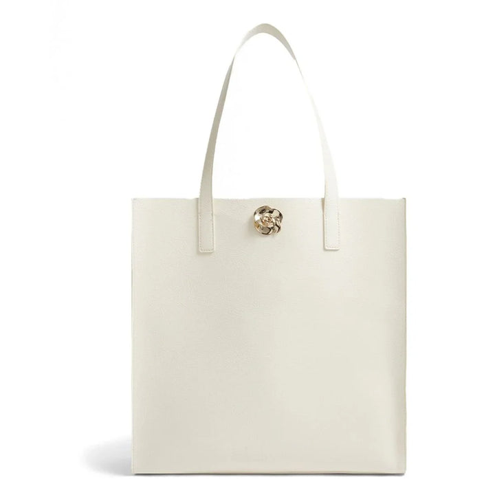 Voorkant van de Ted Baker Crinkon shopper in ivory #kleur_ivory