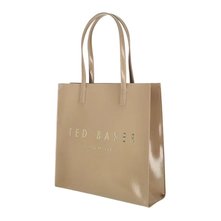 Voorzijde van de Ted Baker Crinkon shopper in stone #kleur_stone